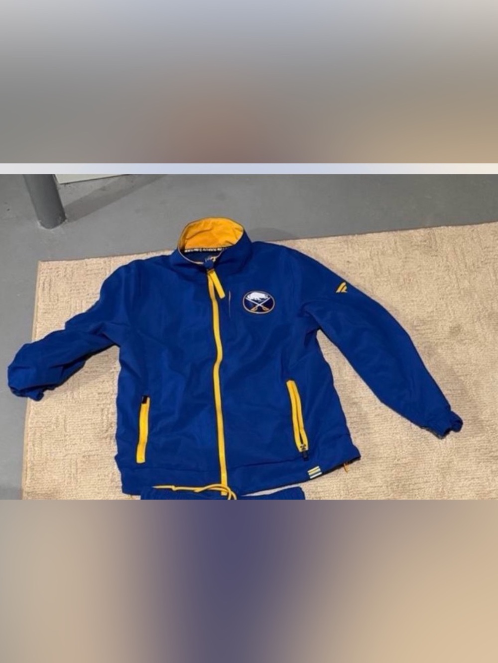 adidas Blue and Yellow Windbreaker Jacket with Team Patch